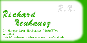 richard neuhausz business card